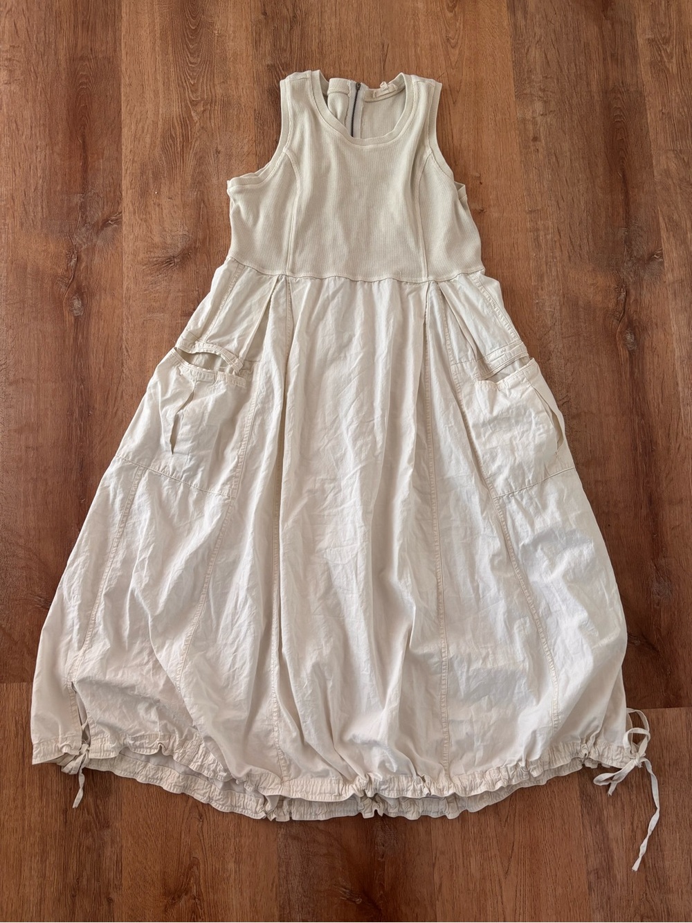 Easel Cream cargo Dress with Pockets medium